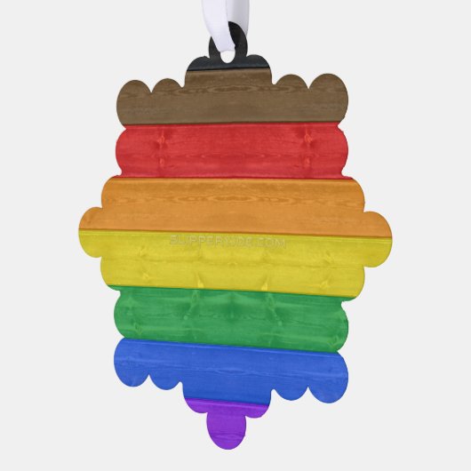 SlipperyJoe's Inclusieve gay pride vlag getexturee Ornament Kaart (Links)