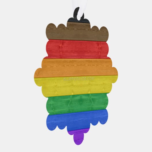 SlipperyJoe's Inclusieve gay pride vlag getexturee Ornament Kaart (Rechts)