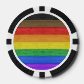 SlipperyJoe's Inclusieve gay pride vlag getexturee Poker Chips (Voorkant)