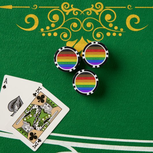 SlipperyJoe's Inclusieve gay pride vlag getexturee Poker Chips (Pokertafel (Stack))