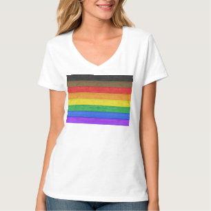 SlipperyJoe's inclusieve regenboogvlag textuur ru T-shirt