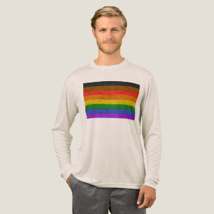 SlipperyJoe's inclusieve regenboogvlag textuur ru Tri-Blend Shirt