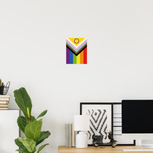 SlipperyJoe's Intersekse trotsvlag gele achtergron Poster
