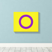 SlipperyJoe's Intersex trots vlag gele achtergrond Canvas Afdruk (Insitu (Houten vloer))