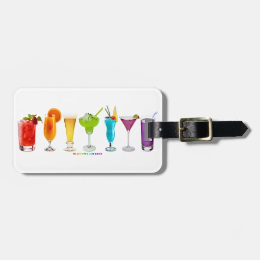 SlipperyJoe's juicht alcoholcocktails LGBTQIA gay Bagagelabel (Voorkant horizontaal)