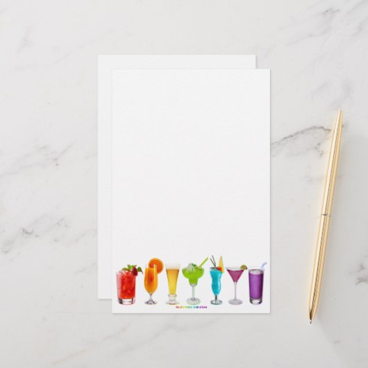 SlipperyJoe's juicht alcoholcocktails LGBTQIA gay Briefpapier (Voorkant / Achterkant in situ)
