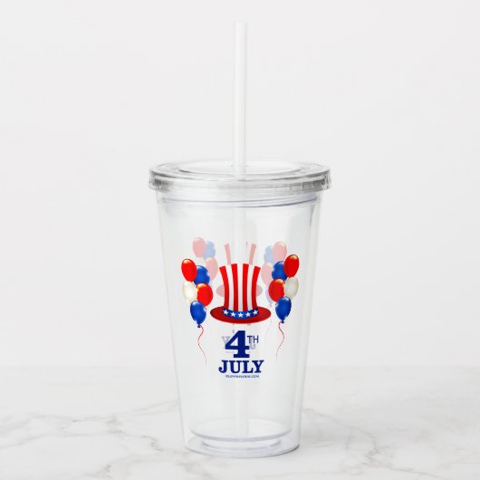 SlipperyJoe's july 4th Independence day classic Un Acryl Drinkbeker (Voorkant)