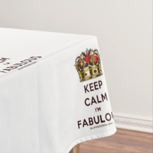 SlipperyJoe's keep calm fabulous gouden kroon rood Tafelkleed