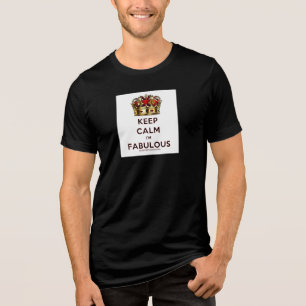 SlipperyJoe's keep calm fabulous gouden kroon rood Tri-Blend Shirt