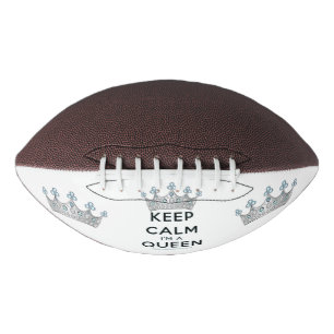 SlipperyJoe's keep calm koningin gepolijst zilvere American Football
