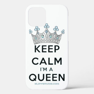 SlipperyJoe's keep calm koningin gepolijst zilvere iPhone 12 Pro Hoesje