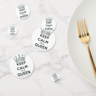 SlipperyJoe's keep calm koningin gepolijst zilvere Confetti