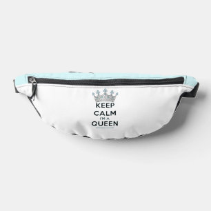 SlipperyJoe's keep calm koningin gepolijst zilvere Heuptasje