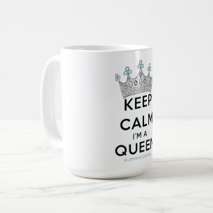 SlipperyJoe's keep calm koningin gepolijst zilvere Koffiemok