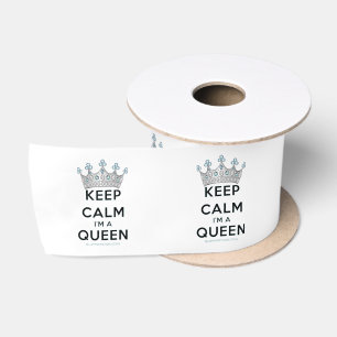 SlipperyJoe's keep calm koningin gepolijst zilvere Lint