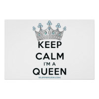 SlipperyJoe's keep calm koningin gepolijst zilvere
