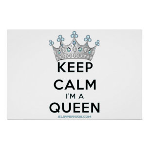 SlipperyJoe's keep calm koningin gepolijst zilvere Perfect Poster