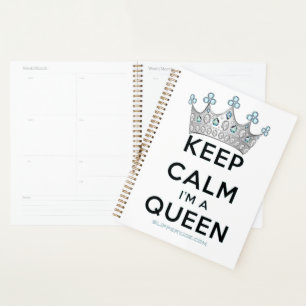 SlipperyJoe's keep calm koningin gepolijst zilvere Planner