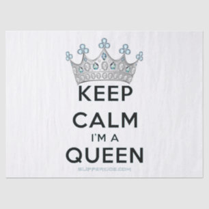 SlipperyJoe's keep calm koningin gepolijst zilvere Tissuepapier