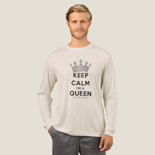 SlipperyJoe's keep calm koningin gepolijst zilvere Tri-Blend Shirt