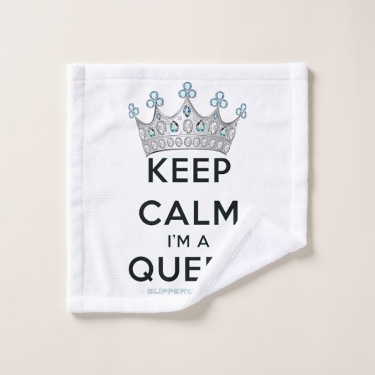 SlipperyJoe's Keep Calm Queen couronne joyaux a (Gant de toilette)
