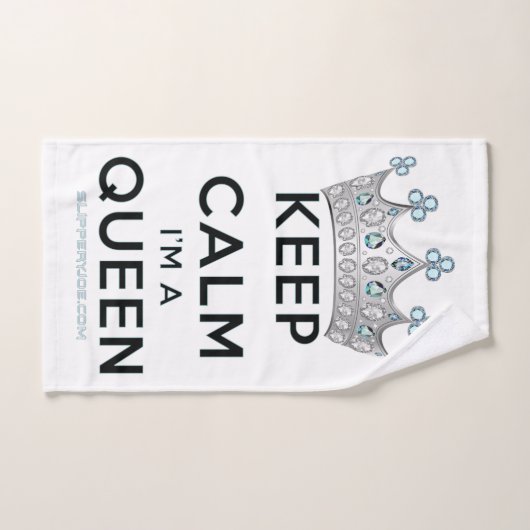 SlipperyJoe's Keep Calm Queen couronne joyaux a (Serviette à main)