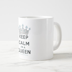 SlipperyJoe's keep calm queen glanzend zilveren kr Extra Grote Beker