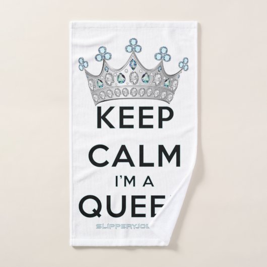 SlipperyJoe's Keep Calm Queen koninklijke kroonjuw Bad Handdoek (Handdoek)