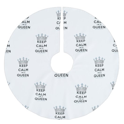 SlipperyJoe's Keep Calm Queen koninklijke kroonjuw Kerstboom Rok (Voorkant)