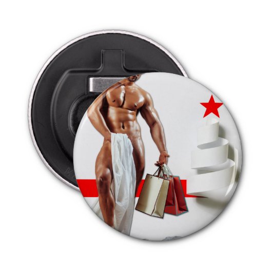 SlipperyJoe's kerstinkopen white paper spira Button Flesopener (Voorkant)