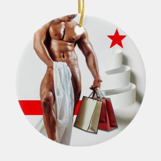 SlipperyJoe's kerstinkopen white paper spira Keramisch Ornament (Voorkant)