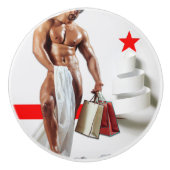 SlipperyJoe's kerstinkopen white paper spira Keramische Knop (Voorkant)