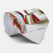 SlipperyJoe's kerstinkopen white paper spira Stropdas (Opgerold)