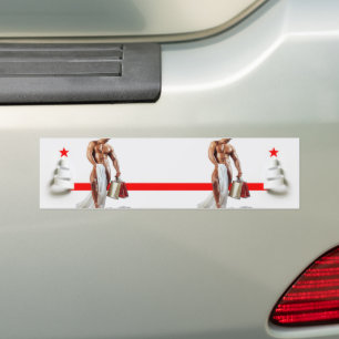 SlipperyJoe's Kerstinkopen wit papier spira Bumpersticker