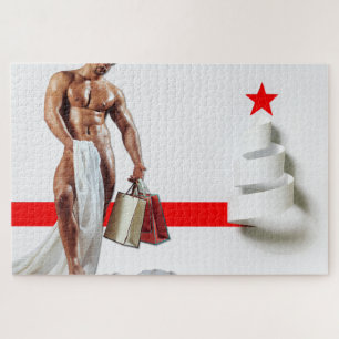 SlipperyJoe's Kerstinkopen wit papier spira Legpuzzel