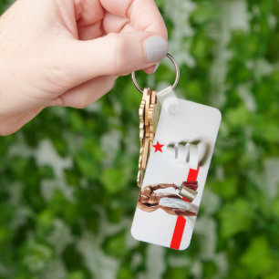 SlipperyJoe's Kerstinkopen wit papier spira Sleutelhanger