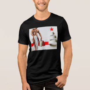 SlipperyJoe's Kerstinkopen wit papier spira Tri-Blend Shirt
