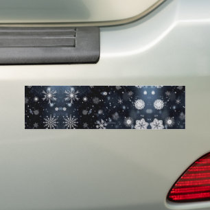 SlipperyJoe's Kerstmis winter magisch vredig bij Bumpersticker