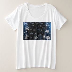 SlipperyJoe's Kerstmis winter magisch vredig bij Grote Maat T-shirt