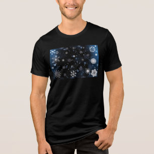 SlipperyJoe's Kerstmis winter magisch vredig bij Tri-Blend Shirt