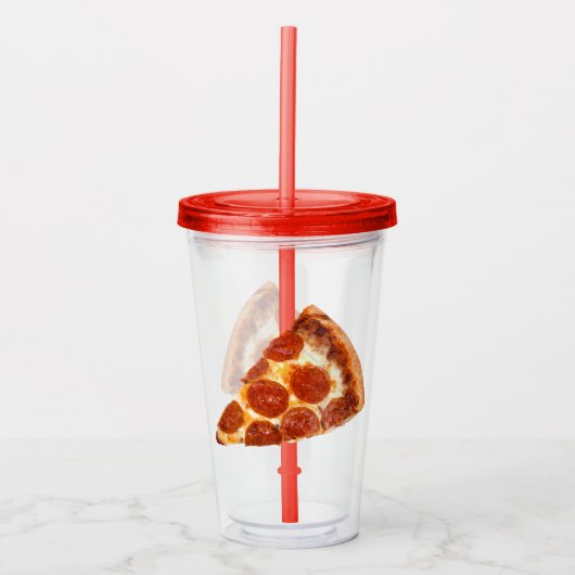SlipperyJoe's klassieke pepperoni pizza gesmolten Acryl Drinkbeker (Voorkant)