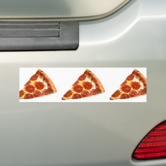 SlipperyJoe's klassieke pepperoni pizza gesmolten Bumpersticker (Op auto)