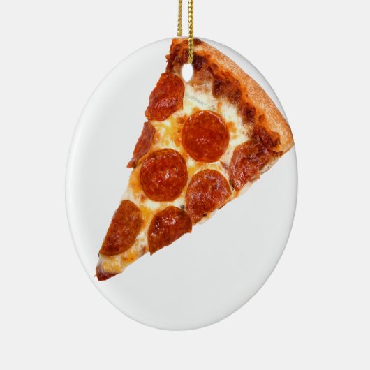 SlipperyJoe's klassieke pepperoni pizza gesmolten Keramisch Ornament (Rechts)