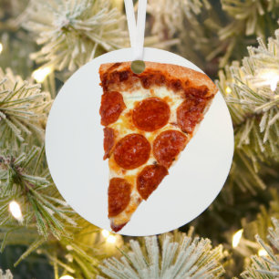 SlipperyJoe's klassieke pepperoni pizza gesmolten Metalen Ornament
