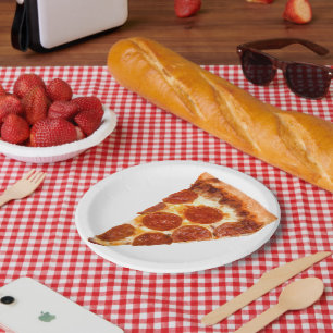 SlipperyJoe's klassieke pepperoni pizza gesmolten Papieren Bordje