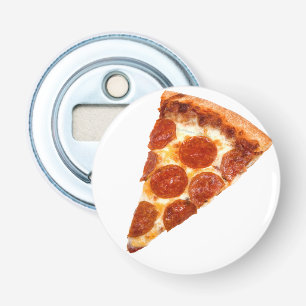 SlipperyJoe's klassieke pepperoni pizzapunt gesmol Button Flesopener