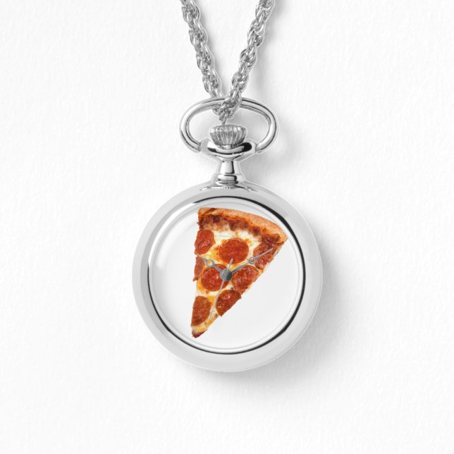 SlipperyJoe's klassieke pepperoni pizzapunt gesmol Horloge (Voorkant)