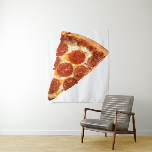 SlipperyJoe's klassieke pepperoni pizzapunt gesmol Wandkleed (In situ)