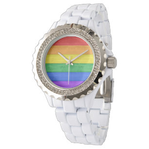 SlipperyJoe's klassieke regenboog tactiele handgem Horloge