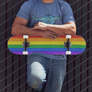 SlipperyJoe's klassieke regenboog tactiele handgem Skateboard